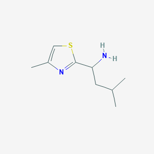molecular formula C9H16N2S B7792487 3-Methyl-1-(4-methyl-1,3-thiazol-2-yl)butan-1-amine 
