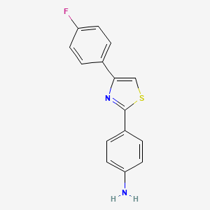 molecular formula C15H11FN2S B7792513 4-[4-(4-Fluorophenyl)-1,3-thiazol-2-yl]aniline 