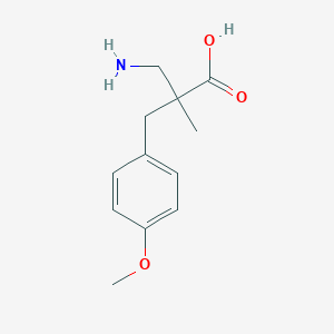 molecular formula C12H17NO3 B7792659 3-Amino-2-[(4-methoxyphenyl)methyl]-2-methylpropanoicacid 