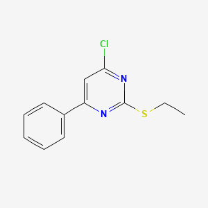 molecular formula C12H11ClN2S B7792829 4-Chloro-2-(ethylsulfanyl)-6-phenylpyrimidine 