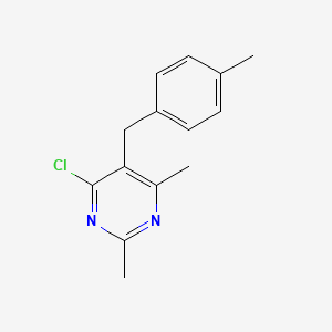 molecular formula C14H15ClN2 B7792841 4-Chloro-2,6-dimethyl-5-[(4-methylphenyl)methyl]pyrimidine 