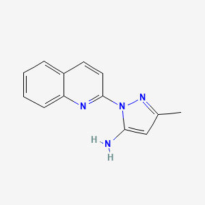 molecular formula C13H12N4 B7792856 5-Methyl-2-quinolin-2-ylpyrazol-3-amine 