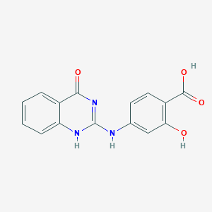 molecular formula C15H11N3O4 B7793085 2-hydroxy-4-[(4-oxo-1H-quinazolin-2-yl)amino]benzoic acid 