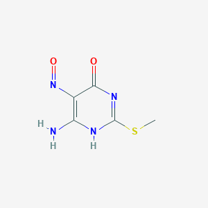 molecular formula C5H6N4O2S B7794527 6-amino-2-methylsulfanyl-5-nitroso-1H-pyrimidin-4-one 