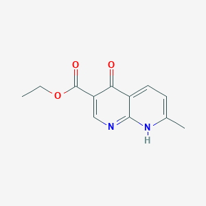 molecular formula C12H12N2O3 B7794599 ethyl 7-methyl-4-oxo-8H-1,8-naphthyridine-3-carboxylate 