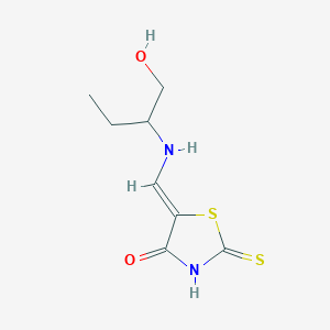 molecular formula C8H12N2O2S2 B7794718 (5Z)-5-[(1-hydroxybutan-2-ylamino)methylidene]-2-sulfanylidene-1,3-thiazolidin-4-one 