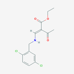 molecular formula C14H15Cl2NO3 B7794726 ethyl (2E)-2-[[(2,5-dichlorophenyl)methylamino]methylidene]-3-oxobutanoate 