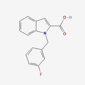 molecular formula C16H12FNO2 B7795788 1-(3-Fluorobenzyl)-1H-indole-2-carboxylic acid 