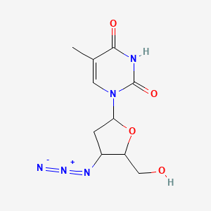 molecular formula C10H13N5O4 B7795879 1-[(2R,4S,5S)-4-azido-5-(hydroxymethyl)oxolan-2-yl]-5-methyl-pyrimidine-2,4-dione 