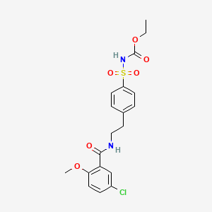 Carbamic acid, N-[[4-[2-[(5-chloro-2-methoxybenzoyl)amino]ethyl]phenyl]sulfonyl]-, ethyl ester