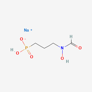 molecular formula C4H9NNaO5P B7795975 sodium;3-[formyl(hydroxy)amino]propyl-hydroxyphosphinate 