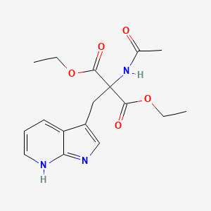 molecular formula C17H21N3O5 B7796142 diethyl 2-acetamido-2-(7H-pyrrolo[2,3-b]pyridin-3-ylmethyl)propanedioate 