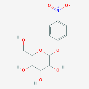 molecular formula C12H15NO8 B7796328 2-(Hydroxymethyl)-6-(4-nitrophenoxy)oxane-3,4,5-triol 