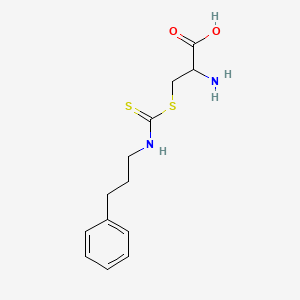 molecular formula C13H18N2O2S2 B7796420 S-[N-(3-PHENYLPROPYL)(THIOCARBAMOYL)]-L-CYSTEINE 