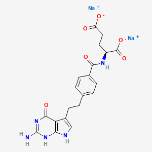 molecular formula C20H19N5Na2O6 B7796773 disodium;(2S)-2-[[4-[2-(2-amino-4-oxo-1,7-dihydropyrrolo[2,3-d]pyrimidin-5-yl)ethyl]benzoyl]amino]pentanedioate 