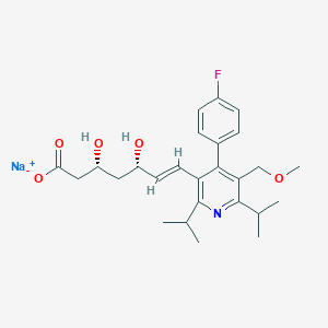 molecular formula C26H33FNNaO5 B7796871 sodium;(E,3R,5S)-7-[4-(4-fluorophenyl)-5-(methoxymethyl)-2,6-di(propan-2-yl)pyridin-3-yl]-3,5-dihydroxyhept-6-enoate 
