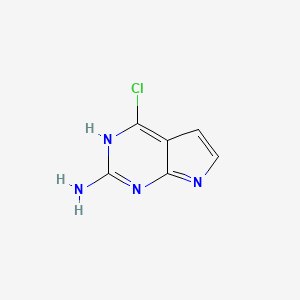 molecular formula C6H5ClN4 B7796879 4-chloro-3H-pyrrolo[2,3-d]pyrimidin-2-amine 