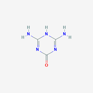 molecular formula C3H5N5O B7797521 2,6-diamino-1H-1,3,5-triazin-4-one 