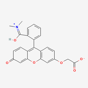 molecular formula C24H19NO6 B7798001 2-[9-[2-[Dimethylazaniumylidene(hydroxy)methyl]phenyl]-6-oxoxanthen-3-yl]oxyacetate 