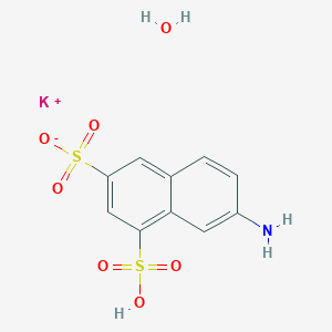 molecular formula C10H10KNO7S2 B7798012 potassium;6-amino-4-sulfonaphthalene-2-sulfonate;hydrate 