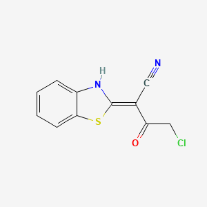 molecular formula C11H7ClN2OS B7798135 (2Z)-2-(3H-1,3-benzothiazol-2-ylidene)-4-chloro-3-oxobutanenitrile 