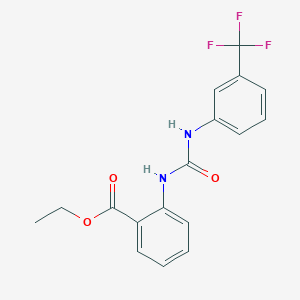 molecular formula C17H15F3N2O3 B7798155 Ethyl 2-({[3-(trifluoromethyl)anilino]carbonyl}amino)benzoate 
