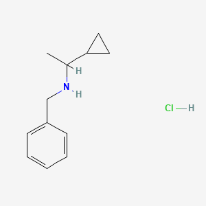 molecular formula C12H18ClN B7798179 N-benzyl-1-cyclopropylethanamine hydrochloride 