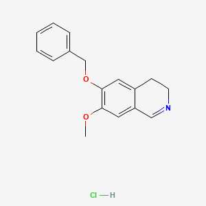 molecular formula C17H18ClNO2 B7798189 6-(Benzyloxy)-7-methoxy-3,4-dihydroisoquinoline hydrochloride CAS No. 68360-23-6