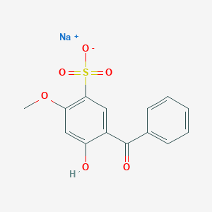 molecular formula C14H11NaO6S B7798399 sodium;5-benzoyl-4-hydroxy-2-methoxybenzenesulfonate 
