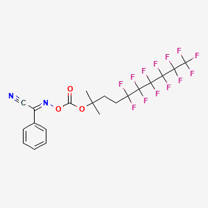 molecular formula C20H15F13N2O3 B7798745 [(E)-[cyano(phenyl)methylidene]amino] (5,5,6,6,7,7,8,8,9,9,10,10,10-tridecafluoro-2-methyldecan-2-yl) carbonate 