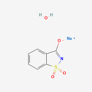 molecular formula C7H6NNaO4S B7798788 sodium;1,1-dioxo-1,2-benzothiazol-3-olate;hydrate 