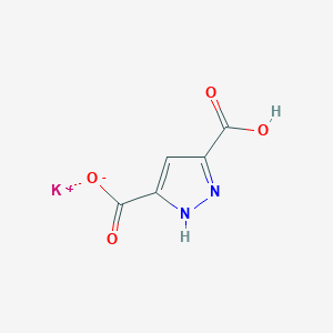 molecular formula C5H3KN2O4 B7798843 potassium;3-carboxy-1H-pyrazole-5-carboxylate 