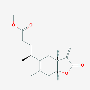 molecular formula C16H22O4 B077993 methyl (4S)-4-[(3aR,7aR)-6-methyl-3-methylidene-2-oxo-3a,4,7,7a-tetrahydro-1-benzofuran-5-yl]pentanoate CAS No. 14271-37-5