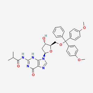 molecular formula C35H37N5O7 B7799644 N-[9-[(2R,4S,5R)-5-[[bis(4-methoxyphenyl)-phenylmethoxy]methyl]-4-hydroxyoxolan-2-yl]-6-oxo-3H-purin-2-yl]-2-methylpropanamide 