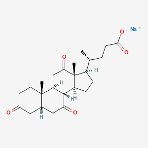 molecular formula C24H33NaO5 B7799815 sodium;(4R)-4-[(5S,8R,9S,10S,13R,14S,17R)-10,13-dimethyl-3,7,12-trioxo-1,2,4,5,6,8,9,11,14,15,16,17-dodecahydrocyclopenta[a]phenanthren-17-yl]pentanoate 