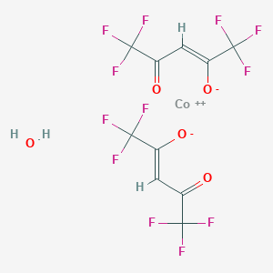 molecular formula C10H4CoF12O5 B7800182 cobalt(2+);(Z)-1,1,1,5,5,5-hexafluoro-4-oxopent-2-en-2-olate;hydrate 