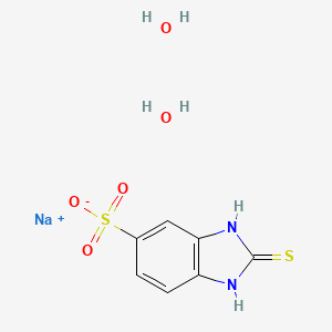 molecular formula C7H9N2NaO5S2 B7800514 sodium;2-sulfanylidene-1,3-dihydrobenzimidazole-5-sulfonate;dihydrate 