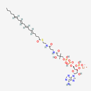 molecular formula C41H65LiN7O17P3S B7800644 lithium;[(2R,3S,4R,5R)-5-(6-aminopurin-9-yl)-4-hydroxy-2-[[hydroxy-[hydroxy-[(3R)-3-hydroxy-4-[[3-[2-[(5E,8E,11E,14E)-icosa-5,8,11,14-tetraenoyl]sulfanylethylamino]-3-oxopropyl]amino]-2,2-dimethyl-4-oxobutoxy]phosphoryl]oxyphosphoryl]oxymethyl]oxolan-3-yl] hydrogen phosphate 