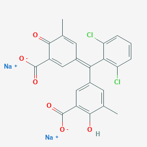 molecular formula C23H14Cl2Na2O6 B7801039 disodium;5-[(E)-(3-carboxylato-5-methyl-4-oxocyclohexa-2,5-dien-1-ylidene)-(2,6-dichlorophenyl)methyl]-2-hydroxy-3-methylbenzoate 