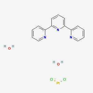 molecular formula C15H15Cl2N3O2Pt B7801281 Chloroplatinum(1+);2,6-dipyridin-2-ylpyridine;chloride;dihydrate 