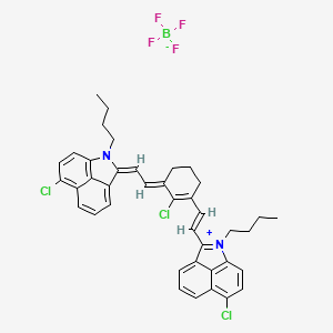 molecular formula C40H38BCl3F4N2 B7801474 1-butyl-2-((E)-2-((E)-3-((Z)-2-(1-butyl-6-chlorobenzo[cd]indol-2(1H)-ylidene)ethylidene)-2-chlorocyclohex-1-en-1-yl)vinyl)-6-chlorobenzo[cd]indol-1-ium tetrafluoroborate 