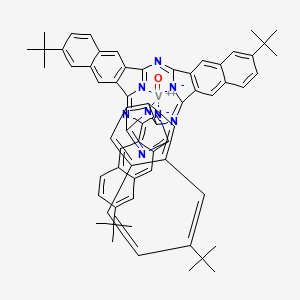 molecular formula C64H56N8OV B7801664 oxovanadium(2+);8,21,34,47-tetratert-butyl-2,15,28,41,53,55-hexaza-54,56-diazanidatridecacyclo[40.10.1.13,14.116,27.129,40.04,13.06,11.017,26.019,24.030,39.032,37.043,52.045,50]hexapentaconta-1,3,5,7,9,11,13,15,17(26),18,20,22,24,27(55),28,30(39),31,33,35,37,40,42(53),43(52),44,46,48,50-heptacosaene 
