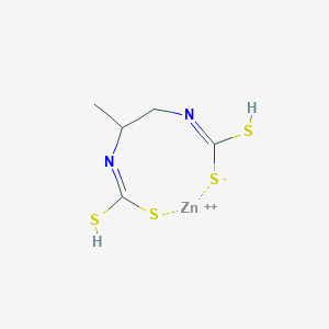 molecular formula C5H8N2S4Zn B7801890 zinc;1-sulfanyl-N-[2-[[sulfanyl(sulfido)methylidene]amino]propyl]methanimidothioate 
