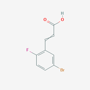 molecular formula C9H6BrFO2 B7801917 3-(5-Bromo-2-fluorophenyl)prop-2-enoic acid 