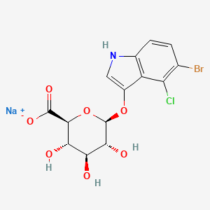 molecular formula C14H12BrClNNaO7 B7802345 sodium;(2S,3S,4S,5R,6S)-6-[(5-bromo-4-chloro-1H-indol-3-yl)oxy]-3,4,5-trihydroxyoxane-2-carboxylate 