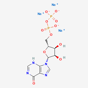 molecular formula C10H11N4Na3O11P2 B7802451 trisodium;[[(2R,3S,4R,5R)-3,4-dihydroxy-5-(6-oxo-3H-purin-9-yl)oxolan-2-yl]methoxy-oxidophosphoryl] phosphate 