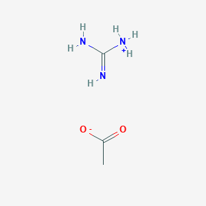 molecular formula C3H9N3O2 B7802658 carbamimidoylazanium;acetate 