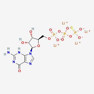 molecular formula C10H12Li4N5O13P3S B7802671 tetralithium;[[(2R,3S,4R,5R)-5-(2-amino-6-oxo-3H-purin-9-yl)-3,4-dihydroxyoxolan-2-yl]methoxy-oxidophosphoryl] dioxidophosphinothioyl phosphate 