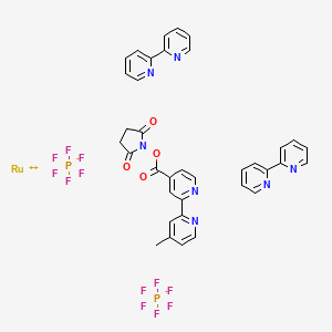 Ruthenium(2+), bis(2,2'-bipyridine-kappaN1,kappaN1')[1-[[(4'-methyl[2,2'-bipyridin]-4-yl-kappaN1,kappaN1')carbonyl]oxy]-2,5-pyrrolidinedione]-, (OC-6-33)-, hexafluorophosphate(1-) (1:2)