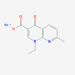 molecular formula C12H11N2NaO3 B7803618 sodium;1-ethyl-7-methyl-4-oxo-1,8-naphthyridine-3-carboxylate 